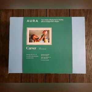 Aura Digital Picture Frame        Carver Clay With White Mat
